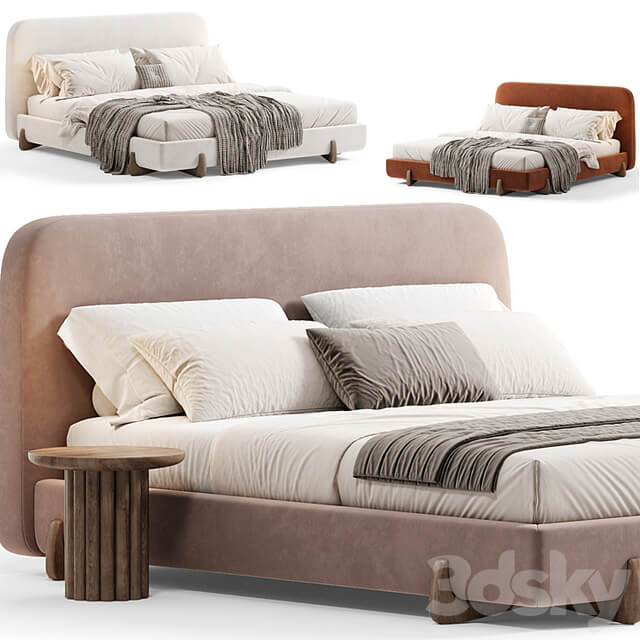Stivale Light Brown Velvet Queen Bed By CB2