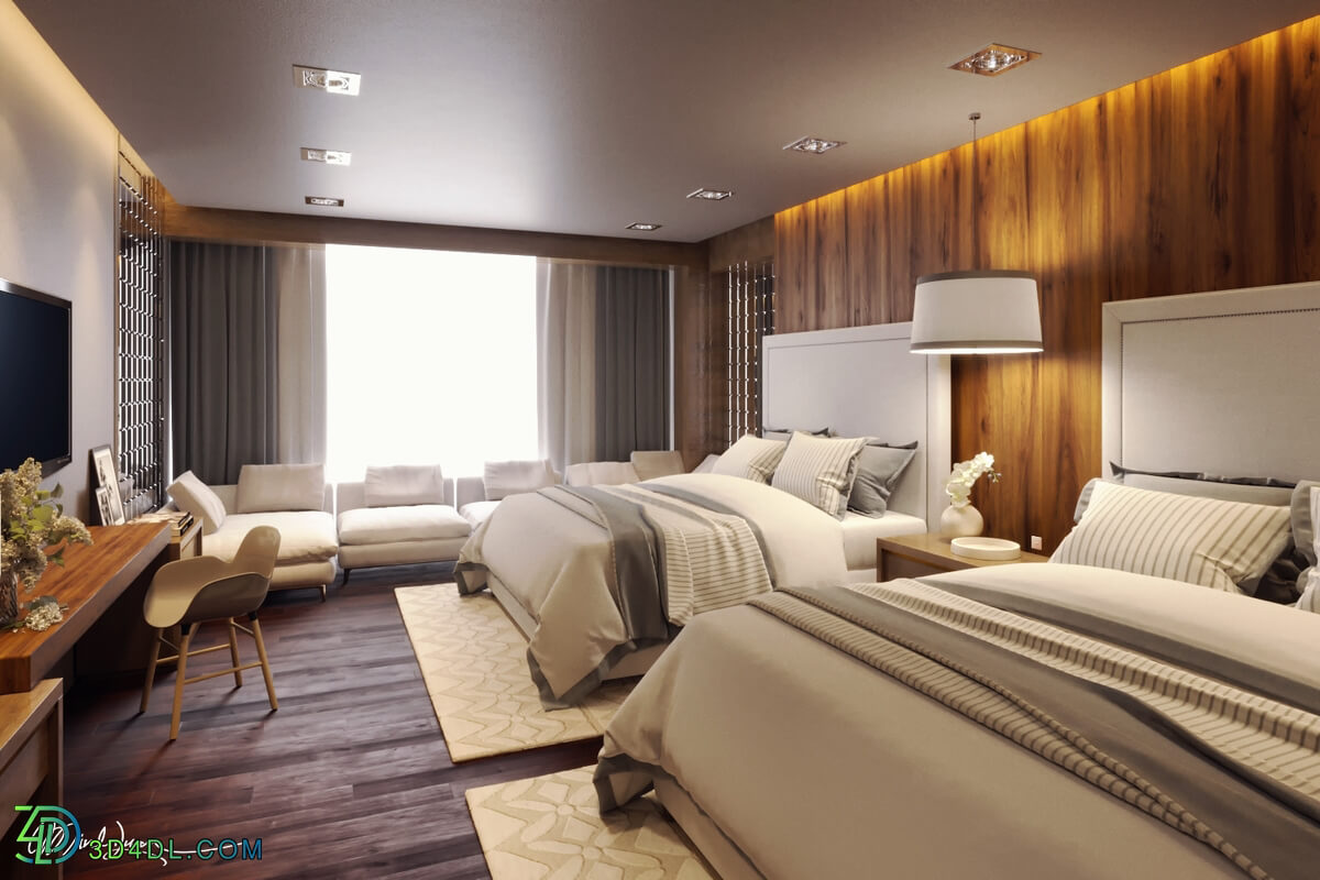 3D Interior Hotel Scenes File 3dsmax Model By TranMinhLuan 