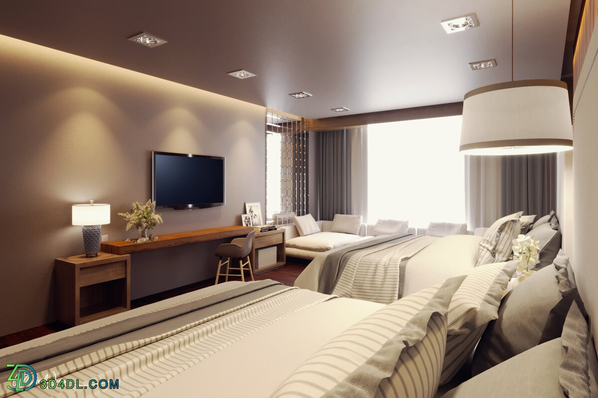 3D Interior Hotel Scenes File 3dsmax Model By TranMinhLuan 