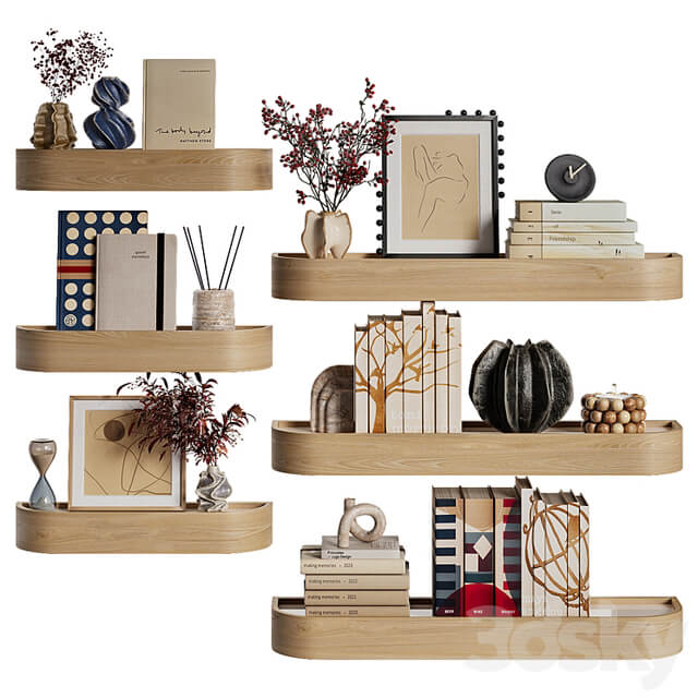 Shelves with decorative set