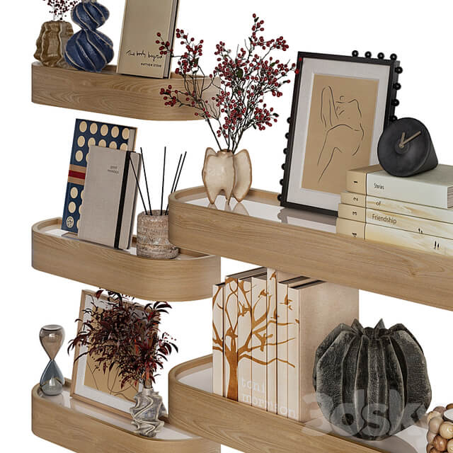 Shelves with decorative set