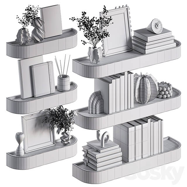 Shelves with decorative set