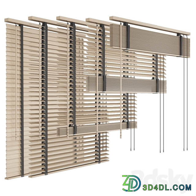 Folding wooden blinds
