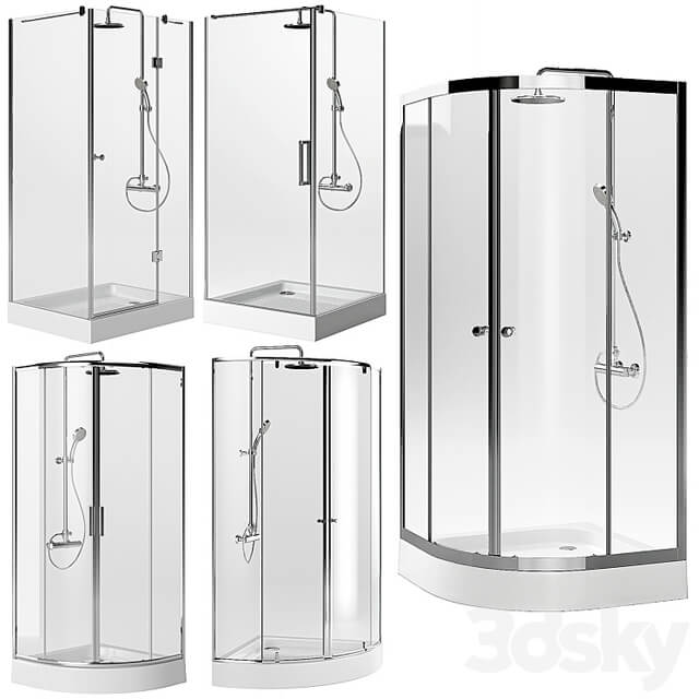Shower cabins with trays STURM Set 1