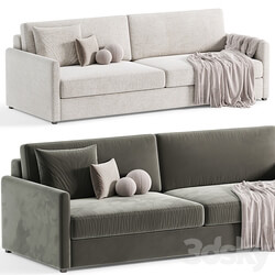 MALEA COGNAC BROWN VELVET SOFA By CB2 