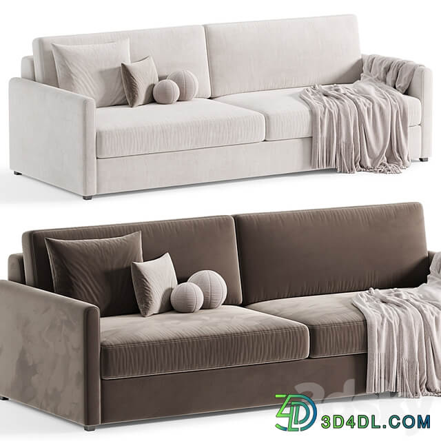 MALEA COGNAC BROWN VELVET SOFA By CB2
