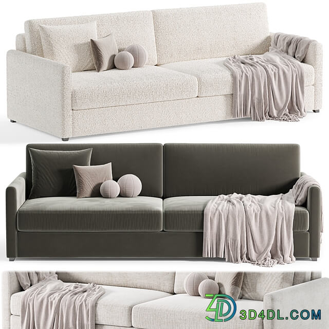 MALEA COGNAC BROWN VELVET SOFA By CB2
