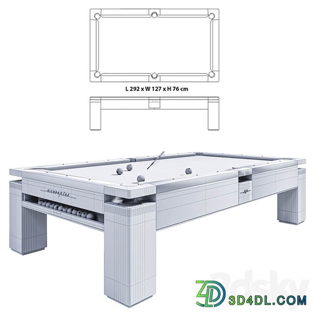 Pool table MONOCOLOR PINK PASTEL