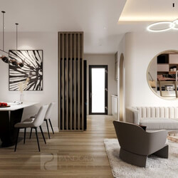  Living Room - Kitchen Interior Model by Linh Nguyen 