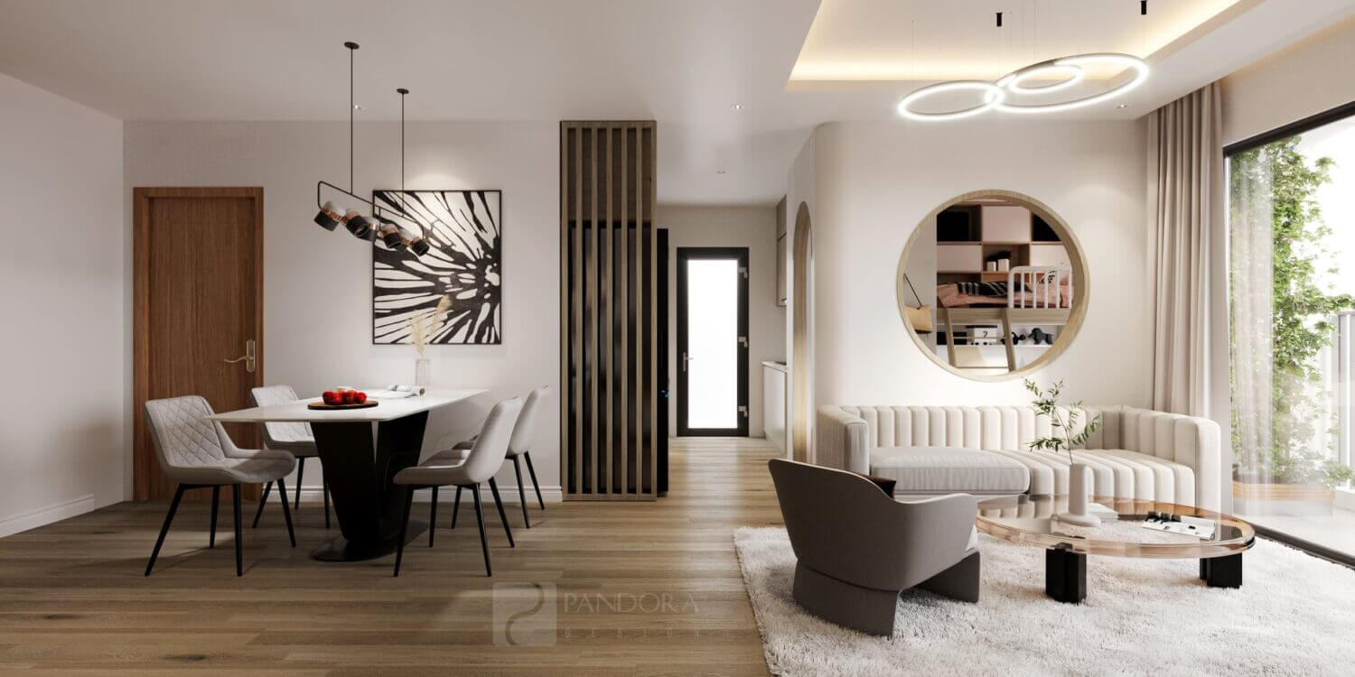  Living Room - Kitchen Interior Model by Linh Nguyen