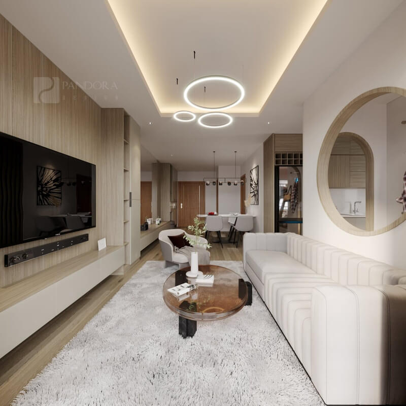  Living Room - Kitchen Interior Model by Linh Nguyen