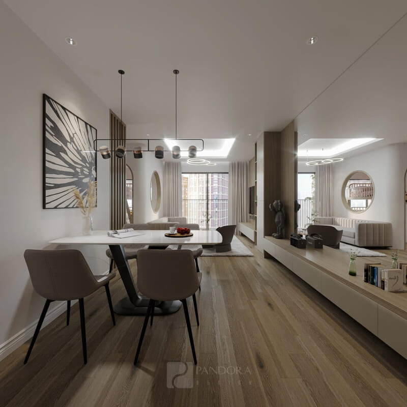  Living Room - Kitchen Interior Model by Linh Nguyen