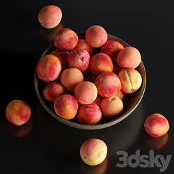 Peaches in a Ceramic Bowl 