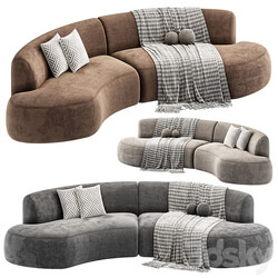 Opal Outdoor 2 Piece Curved Sectional Sofa By Highfashionhome 