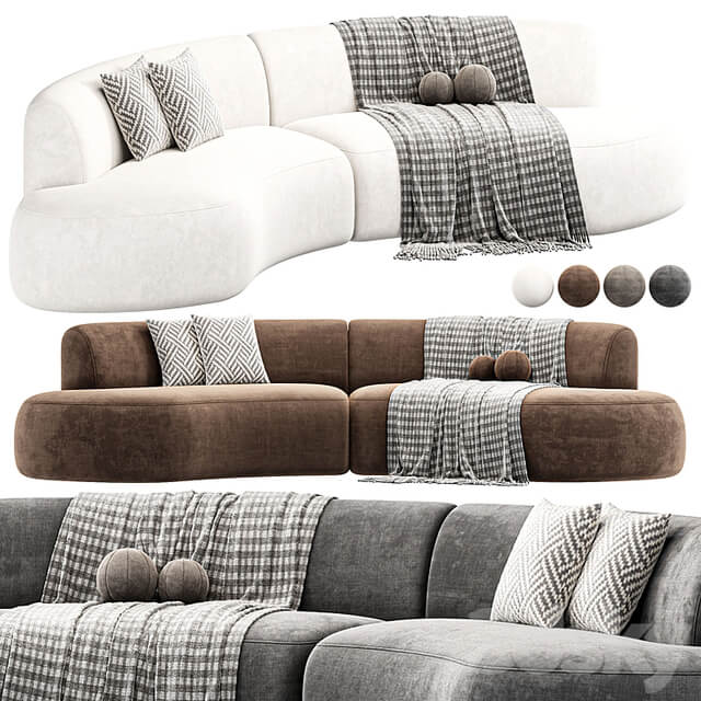 Opal Outdoor 2 Piece Curved Sectional Sofa By Highfashionhome