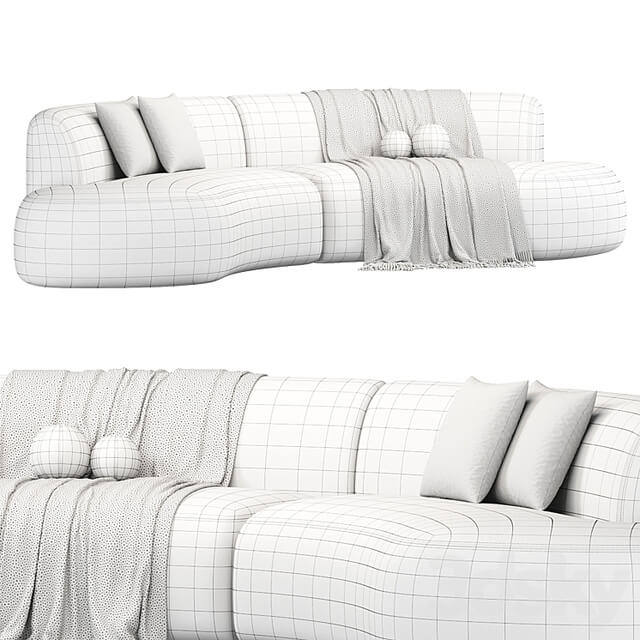 Opal Outdoor 2 Piece Curved Sectional Sofa By Highfashionhome