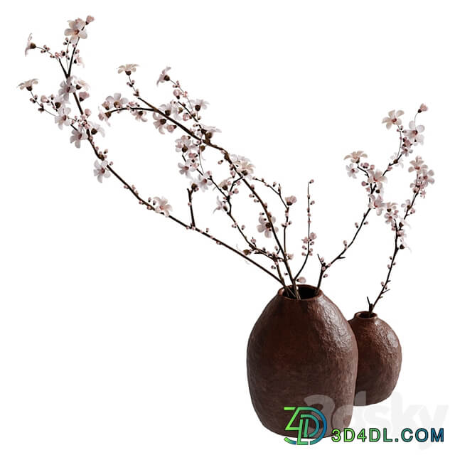 Flowering branches in a vase (2 colors)
