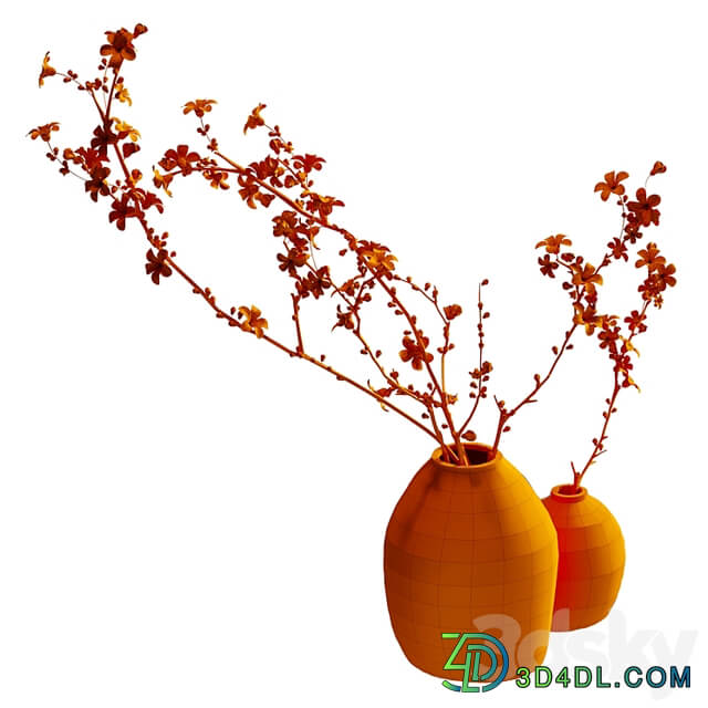 Flowering branches in a vase (2 colors)