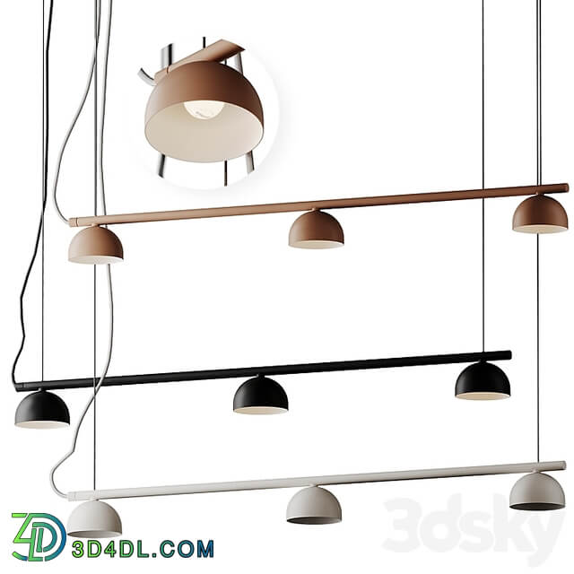 Blush rail 3 pendant lamp from Morten & Jonas