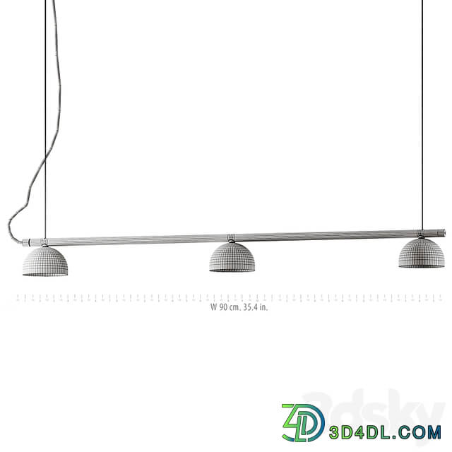 Blush rail 3 pendant lamp from Morten & Jonas