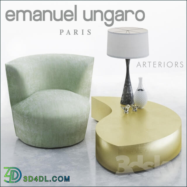 Armchair and coffe table Emanuel Ungaro