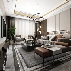 3D Interior Scene File 3dsmax Model Livingroom 361 By HuyHieuLee 