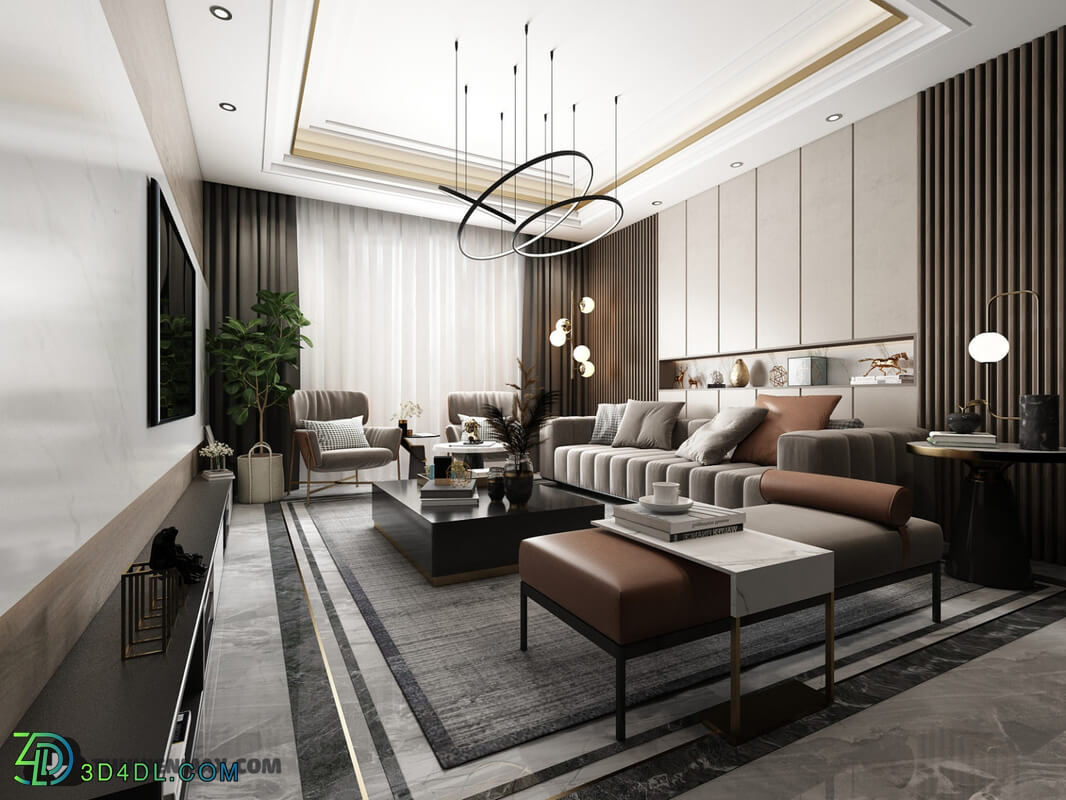 3D Interior Scene File 3dsmax Model Livingroom 361 By HuyHieuLee