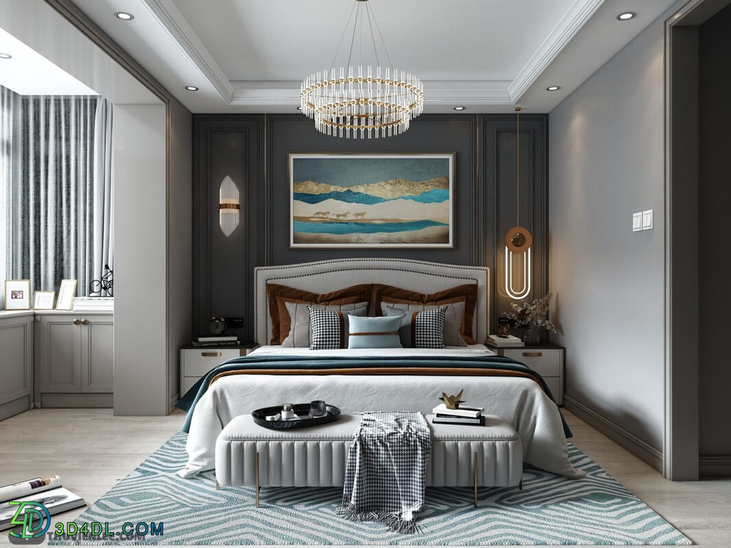 3D Interior Scenes File 3dsmax Model Bedroom 425 By Huy Hieu Lee