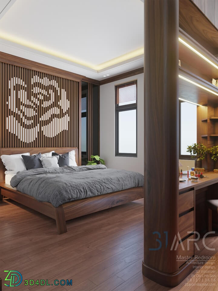 3D Interior Scene File 3dsmax Bedroom 161 By DoLinhSon 