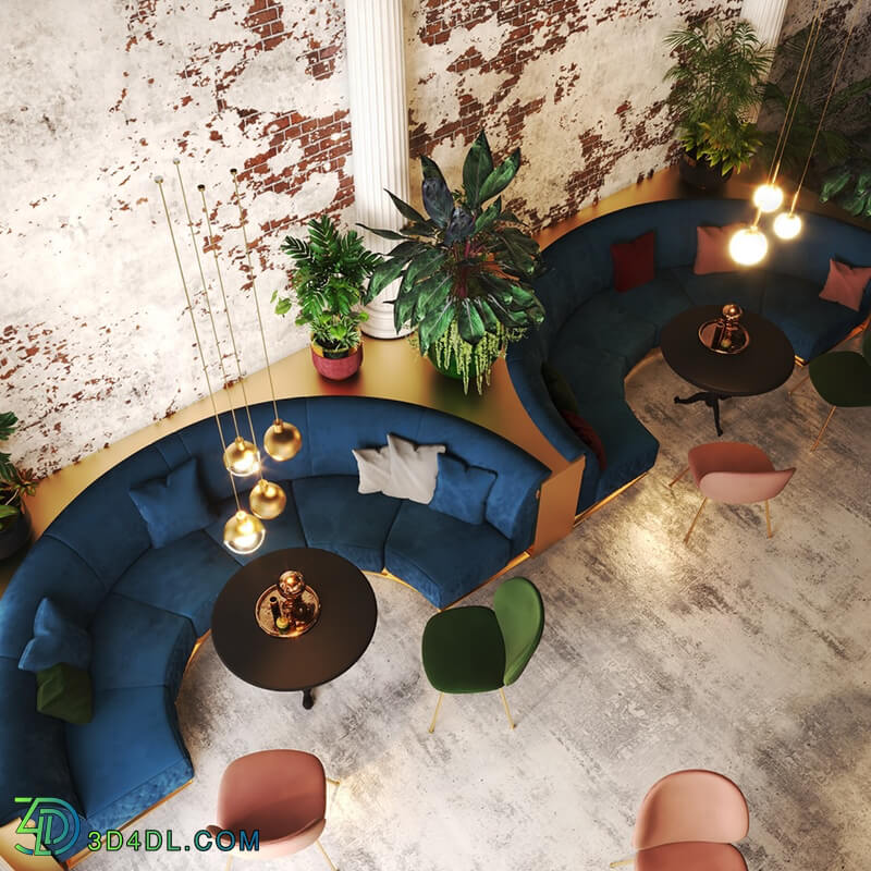 3D Model Interior Coffee 8 Scenes File 3dsmax 