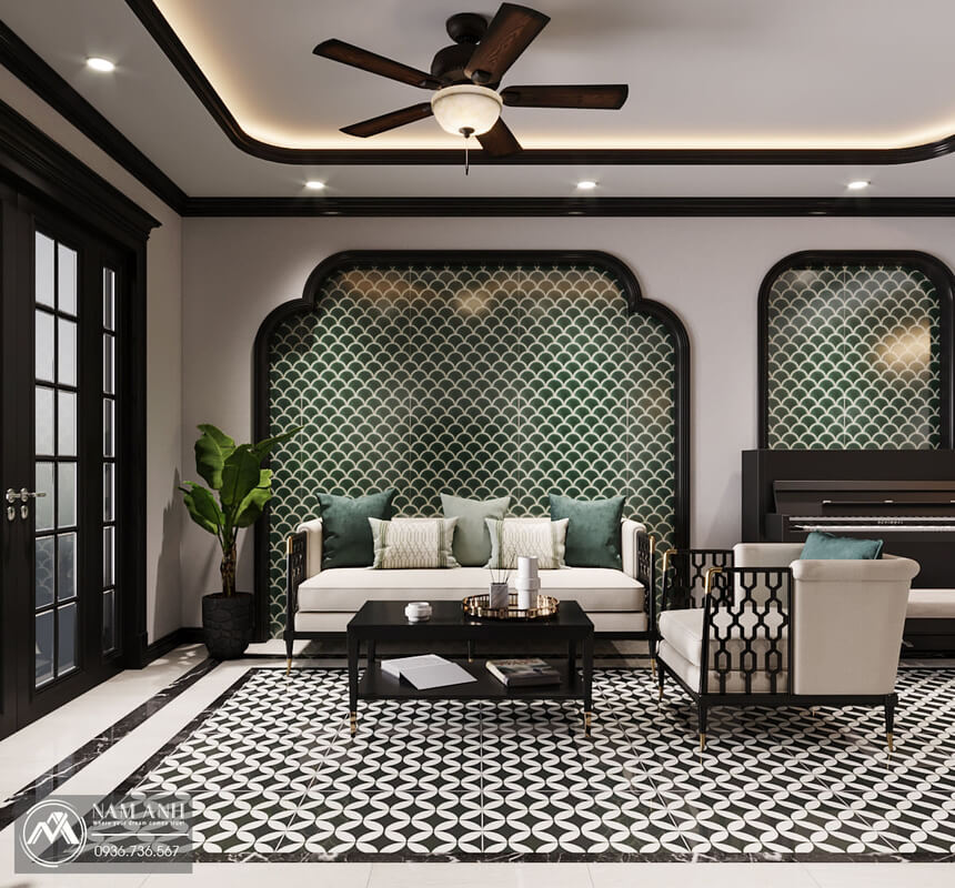 3D Indochine Living Room Interior By The Anh