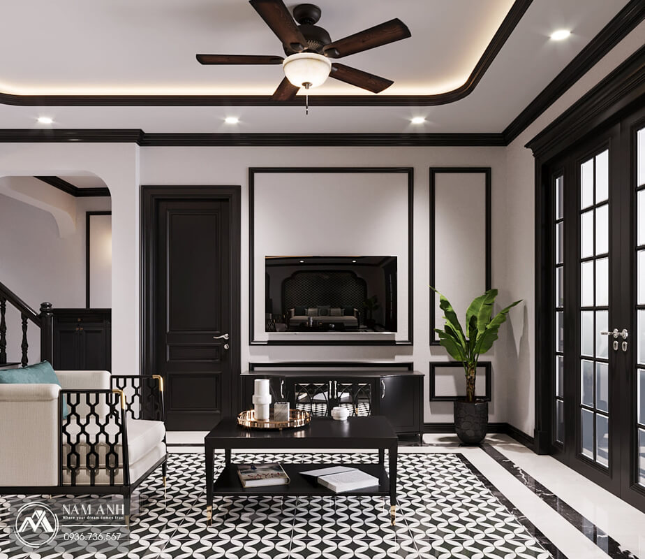  3D Indochine Living Room Interior By The Anh