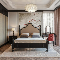  Indochine Bedroom Interior Model by Anh Tehu 