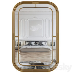 Mirror 28"W x 42"H Rectangle Metal Piping 