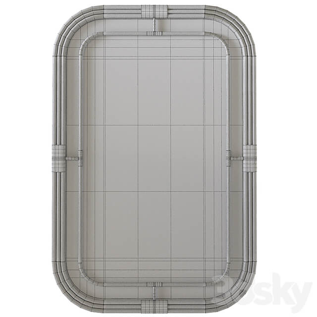 Mirror 28"W x 42"H Rectangle Metal Piping