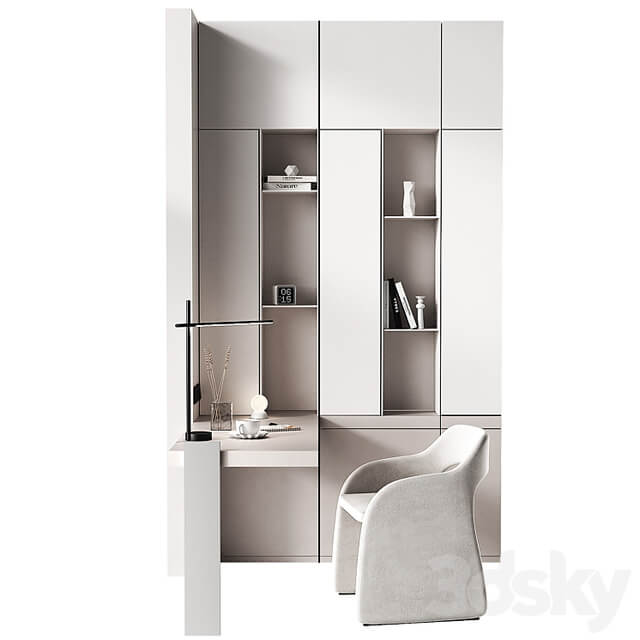 Workplace 2. Minimal home office furniture. Modular set.