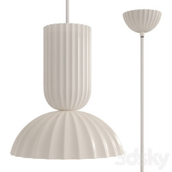 Jeanne Fluted White Porcelain Dome Pendant 