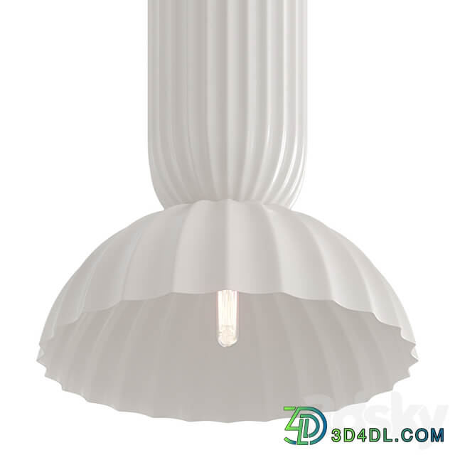 Jeanne Fluted White Porcelain Dome Pendant
