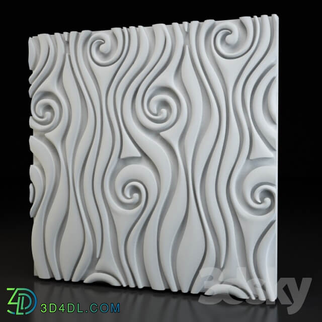Curl 3d plaster panel
