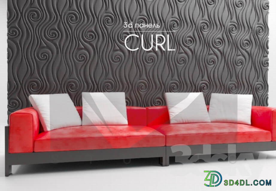 Curl 3d plaster panel