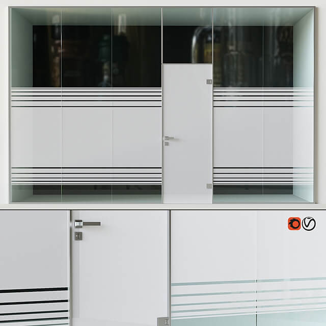 Glass office partitions Doors