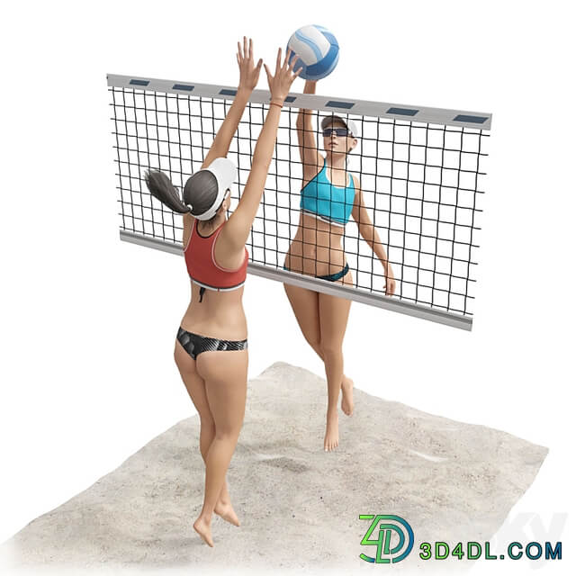 Girls playing beach volleyball 2