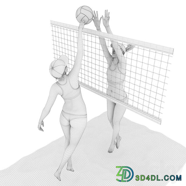 Girls playing beach volleyball 2