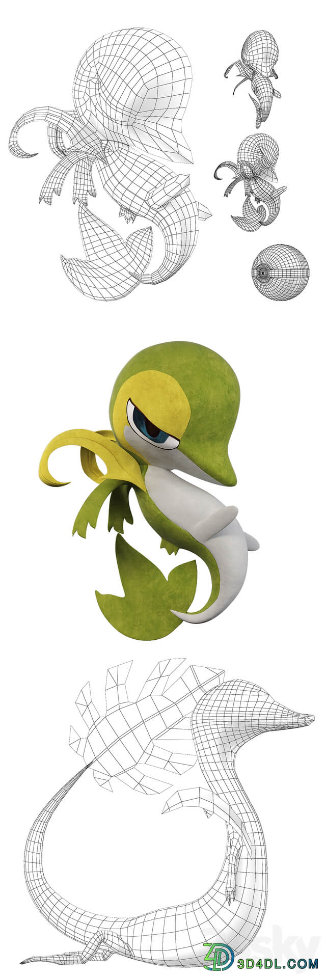 Pokemon Snivy 3D Models