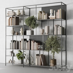 Metal Shelves Decorative With Book and plants Metal Rack 17 