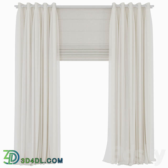 double curtains with tulle