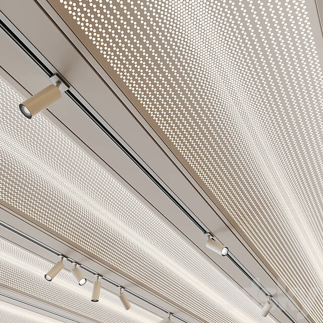 Metal Ceiling Design with lighting