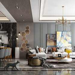 3D Interior Scenes File 3dsmax Model Dining- Livingroom 14 By HuyHieuLee 