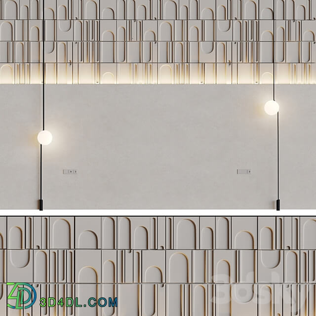 Decorative wall 3D panel 014