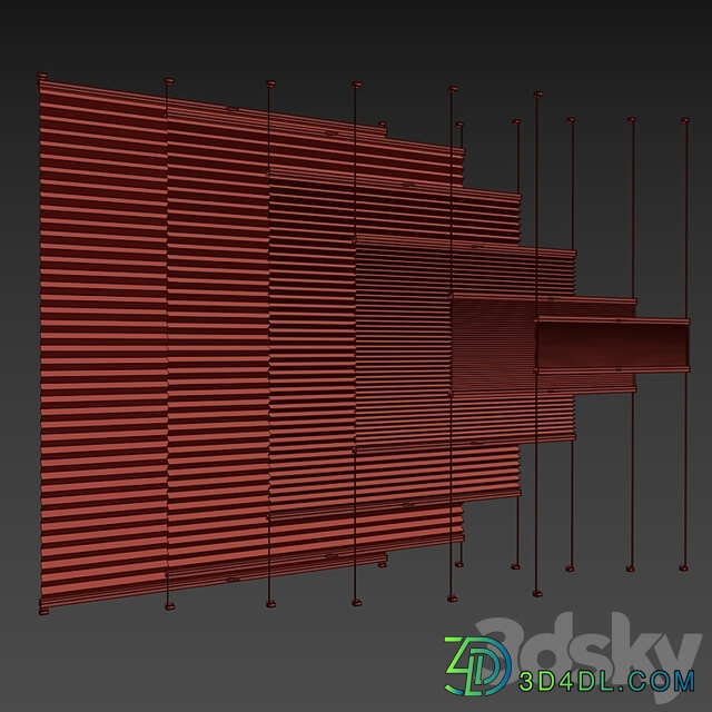 Animated pleated curtains